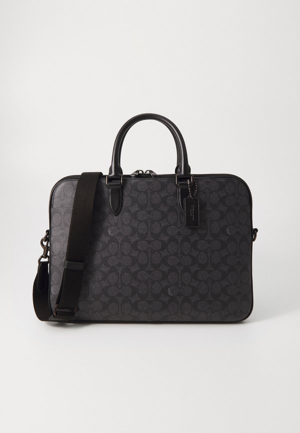 GOTHAM SLIM BRIEFCASE - Briefcase - charcoal signature