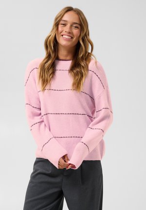 Kaffe, KAELLOISEE - Pullover - pink lady red stripe