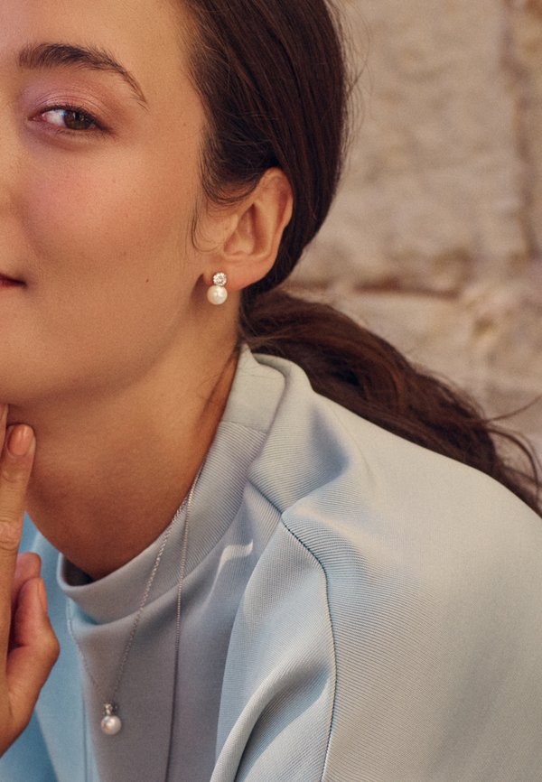 LUNA PEARL STUDS - Ohrringe - steel