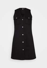 PCBLAISE V NECK SHORT DRESS  - Denim dress - black denim