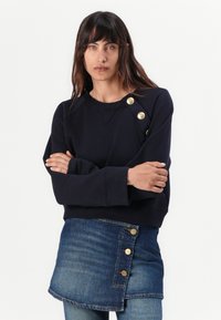 Pinko MARGARINA MAGLIA FELPA CON BOTTONI IN METALLO - Φούτερ - dark blue