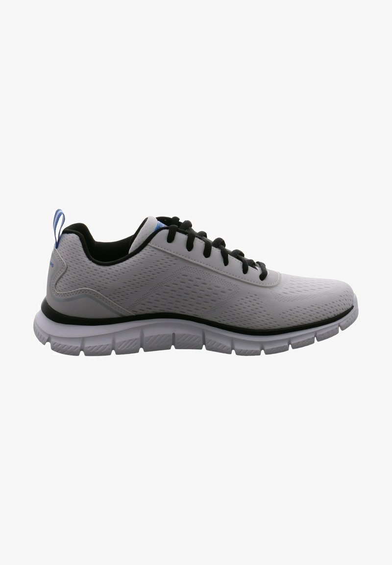 Herren Sportschuhe, leichtes Mesh-Obermaterial in Grau, schwarze Akzente, Schnürdesign, texturierte Sohle, flexible Dämpfung, verstärkte Ferse.