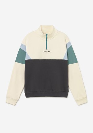 Kaotiko, CREW ARTHUR UNISEX - Sweatshirt - ivory/black/niagara