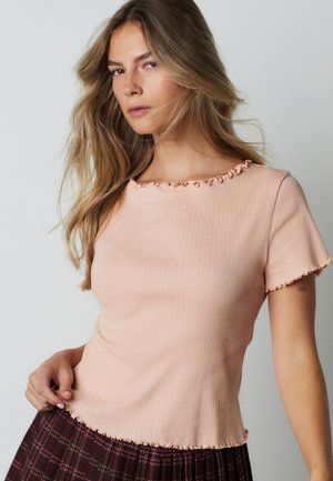 Next, REGULAR FIT - POINTELLE SHORT SLEEVE - Základné tričko - pink