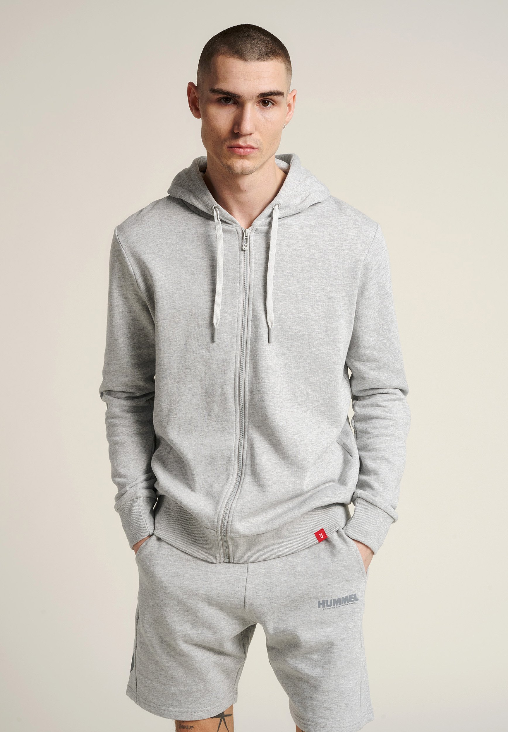 men's gray zip hoodie