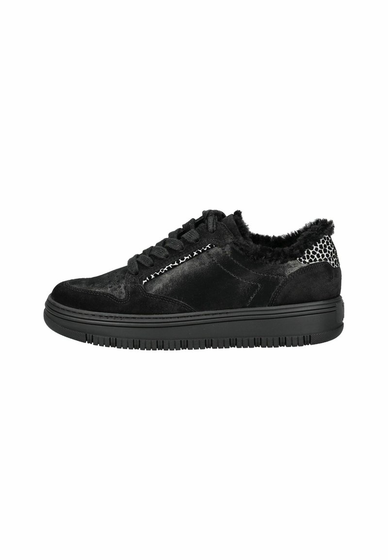 Paul Green Baskets basses - soft suede glossy antic black