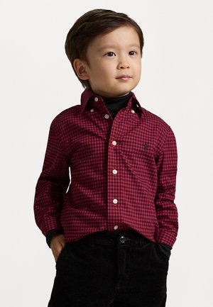 CHECKED COTTON TWILL SHIRT - Košeľa - wine/black