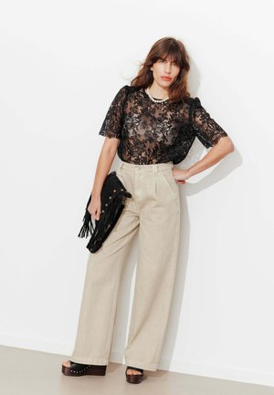 Promod, CHEMISE EN GUIPURE RECTO VERSO - Blouse - noir