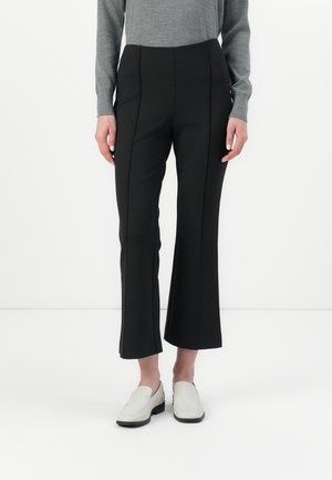 PINTUCK CROP FLARE PULL ON - Pantaloni - black