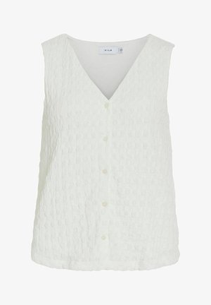 VILA, SLEEVELESS TOP VIGARMINA V-NECK - Top - snow white