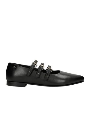 Ankle strap ballet pumps - czarny