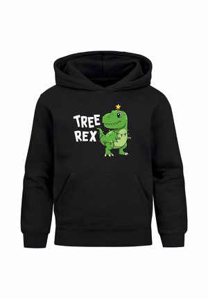 WEIHNACHTSPULLOVER  TREE REX - Kapuzenpullover - schwarz