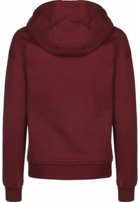Felpa con cappuccio color bordeaux, dal tessuto morbido, con cappuccio foderato e polsini e orlo a costine. Presenta un design classico e semplice, senza hardware o dettagli visibili.