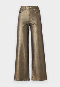 JXTOKYO MIKEA WIDE SHINY - Široke hlačnice - blue denim/gold