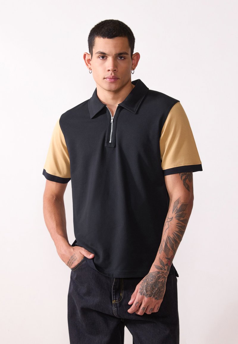 Pier One by Zalando - Polo shirt - black/beige, Enlarge