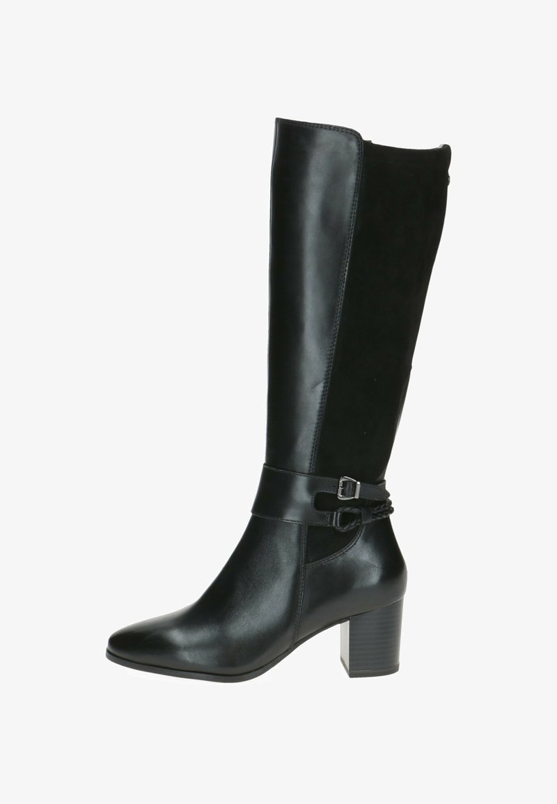 Caprice ELEGANTE G-WEITE MIT CAP ABSATZ - Škornji - black comb