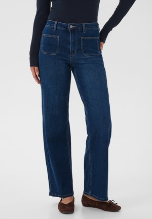 Kaffe, KAANDREA POCKET - Jean droit - medium blue washed denim