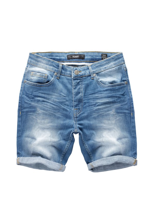STRETCH - Jeans Shorts - hellblau