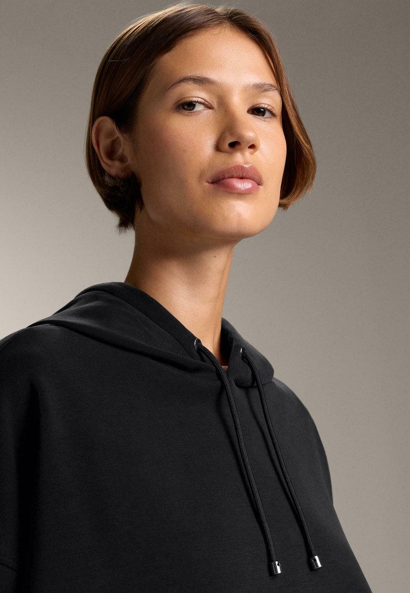 OYSHO WARM SOFT TOUCH BRUSHED BOXY HOODED Hoodie black Zalando