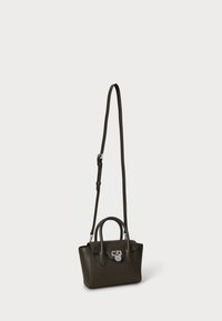 Lauren Ralph Lauren PEBBLED LEATHER SMALL TANNER SATCHEL - Käsilaukku - dark olive