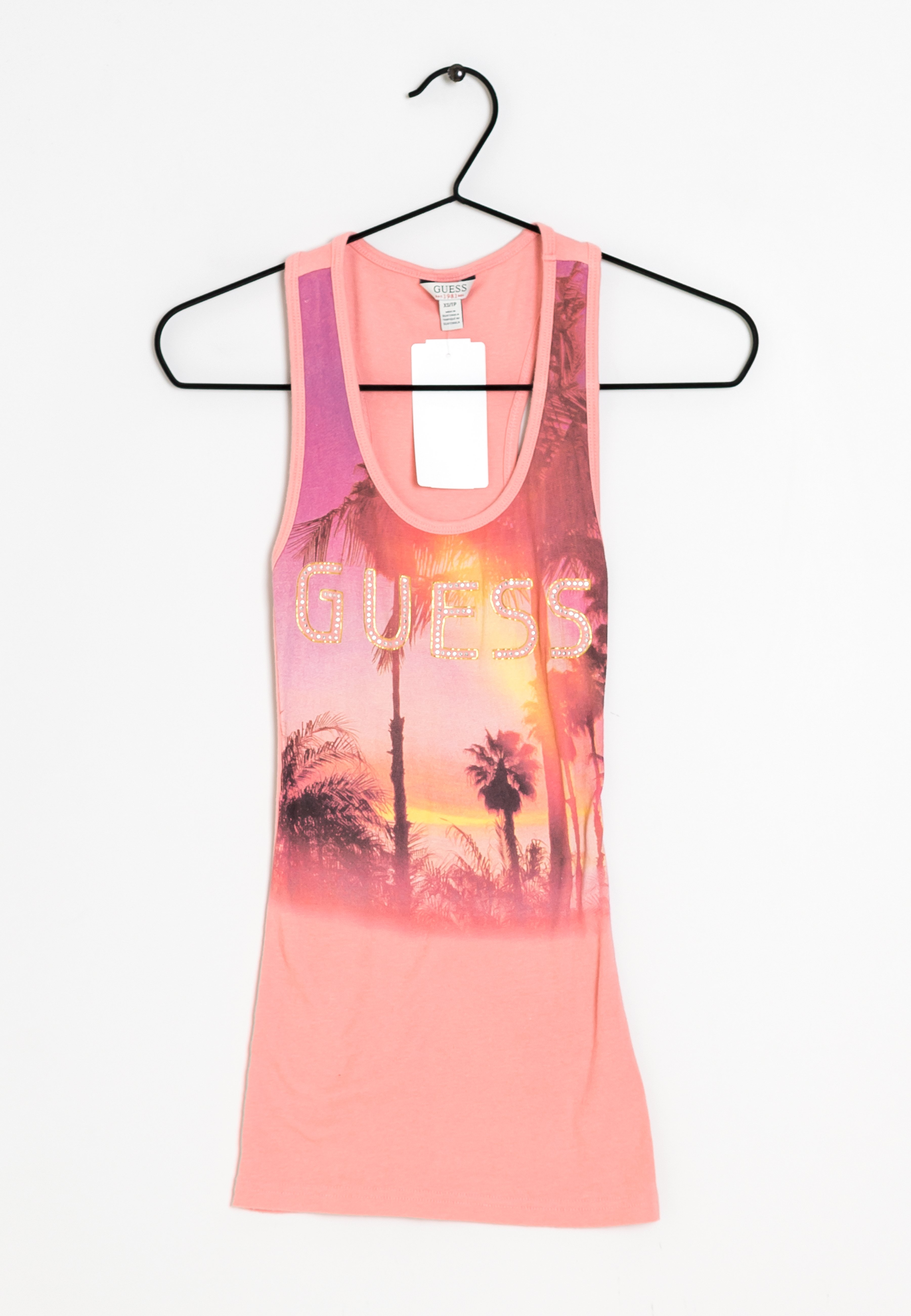 pink guess tank top