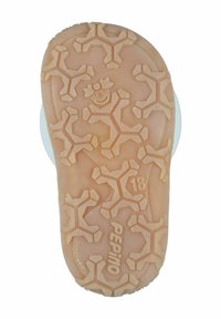 Light brown rubber shoe sole featuring a textured design with snowflake-like patterns, brand name "PEPINO," and size "18."