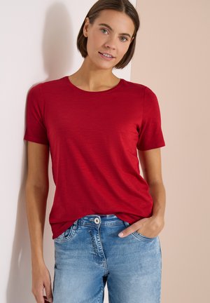 Cecil, BASIC T-SHIRT MIT RUNDHALS - T-shirt basique - tamarillo red