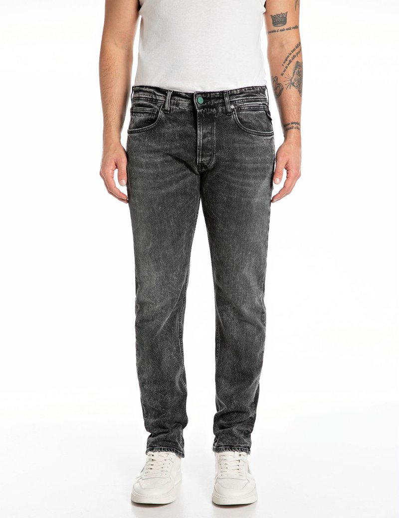 Replay GROVER PANTS - Tiesaus kirpimo džinsai - dark grey