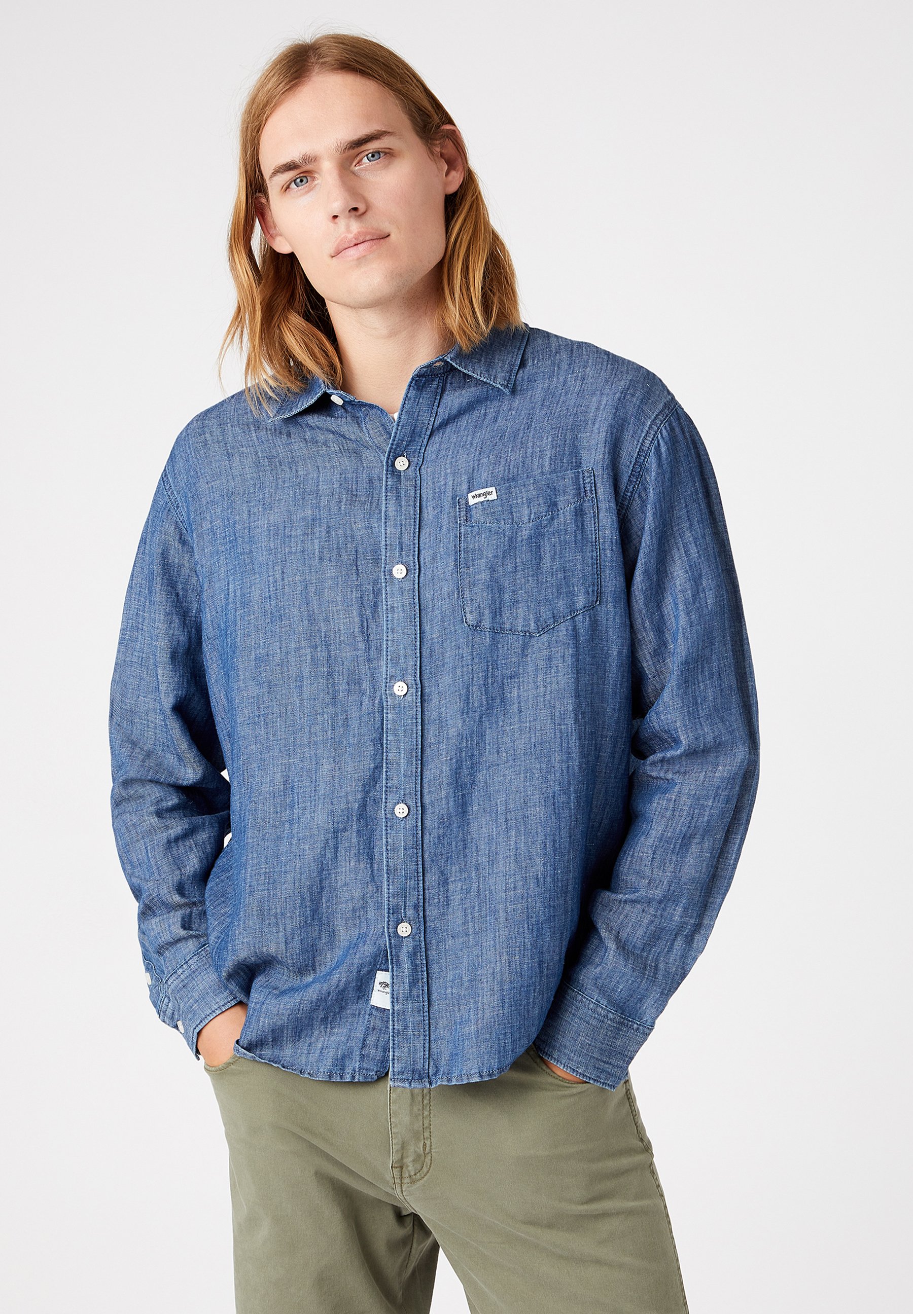 Wrangler 1 PKT SHIRT - Camisa - light indigo/blue denim - Zalando.es