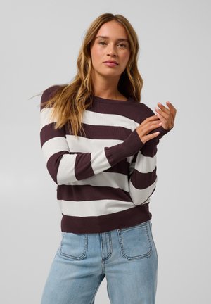 Kaffe, KALIZZA STRIPED - Pullover - fudge chalk wide stripe