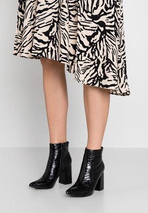 High heeled ankle boots - black