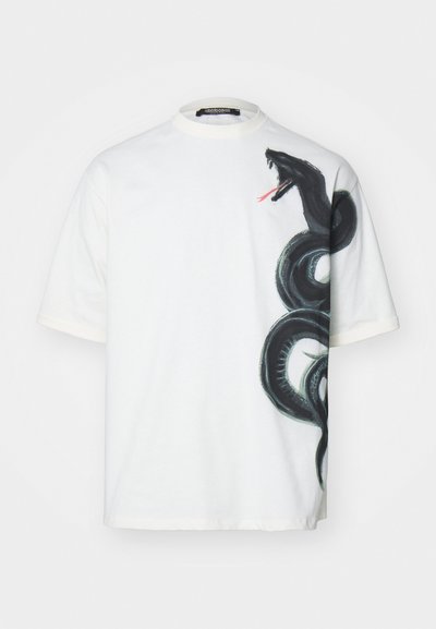 Roberto Cavalli PAINTED SNAKE COOL FIT - Print T-shirt - ivory