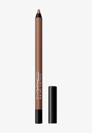 Crayon eyeliner marron MAC Kajal Excess avec base noire et bouchon retiré, montrant la pointe fine.