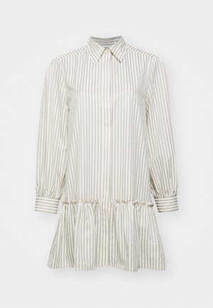 sandro DRESS WITH STRIPE - Rochie tip cămașă - kaki/rose