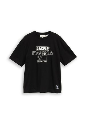 TOM TAILOR DENIM, RELAXED PEANUTS PRINT MIX T-SHIRT - T-shirt print - black
