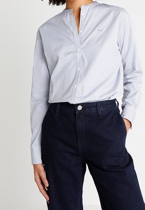 Overhemdblouse - mottled light blue