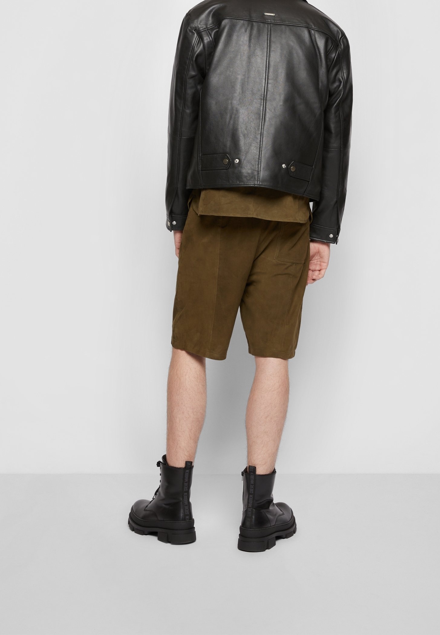 Deadwood Leather jacket - black - (Pre-owned) - Zalando
