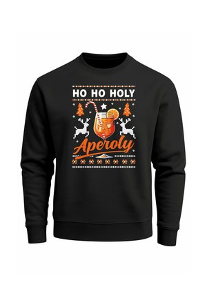 HO HO HOLY APEROLY SPRUCH LUSTIG - Sweatshirt - schwarz