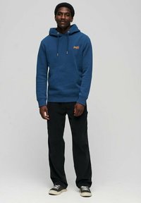 Superdry & Co ESSENTIAL LOGO  - Jersey con capucha - pilot mid blue