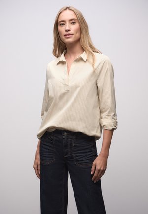 GESTREIFTE - Langærmet T-shirt - beige