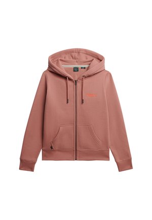 Superdry & Co, SUPERDRY ATHLETIC ESSENTIALS LOGO ZIP HOODIE.. - Sudadera con cremallera - ash rose