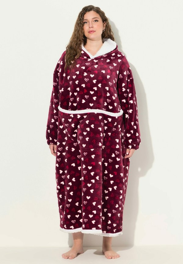 GEOMETRIC PATTERN HOODED BLANKET PONCHO - Bademantel