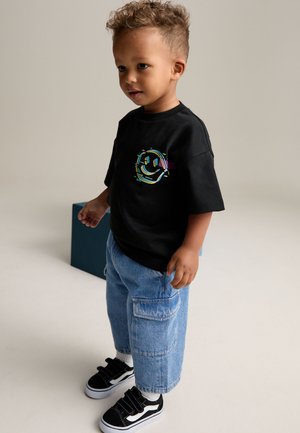 Next REGULAR FIT - WIDE PULL ON  - Shorts di jeans - mid blue denim