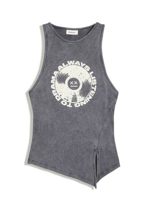 Bershka, PRINTED SLEEVELESS ASYMMETRIC - T-SHIRT - Top - grey