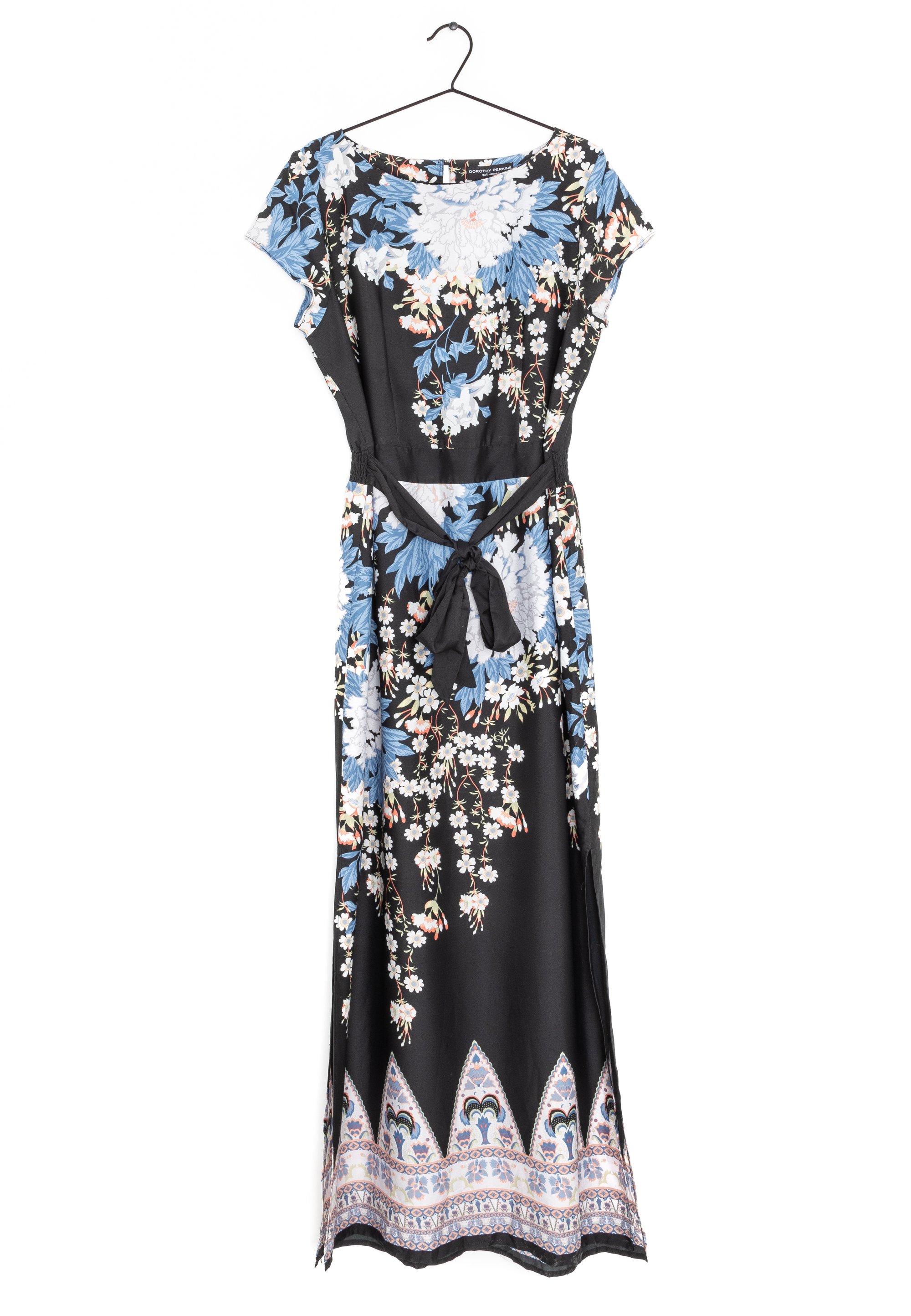 chinese dress ladies Dorothy Border Print Maxi Dress Blue – Girl In Mind