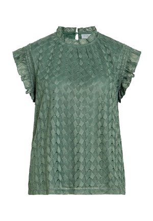 VILA, CAP SLEEVE TOP VINILA HIGH NECK - Blouse - laurel wreath