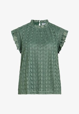VILA, CAP SLEEVE TOP VINILA HIGH NECK - Blouse - laurel wreath