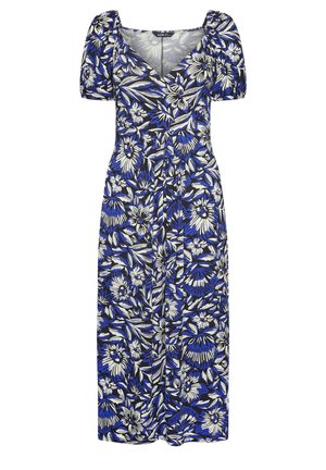 Yours Clothing FLORAL  TIERED  - Maxi dress - blue