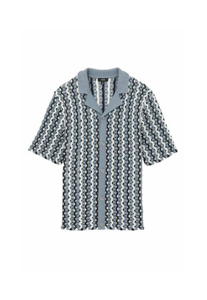 Reiss REGULAR FIT - ROULETTE TEXTURED CUBAN COLLAR - Cămașă - airforce blue
