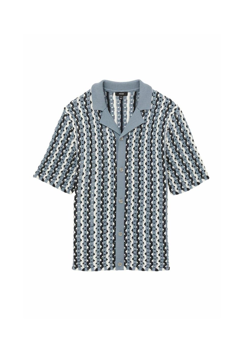Reiss REGULAR FIT - ROULETTE TEXTURED CUBAN COLLAR  - Majica - airforce blue